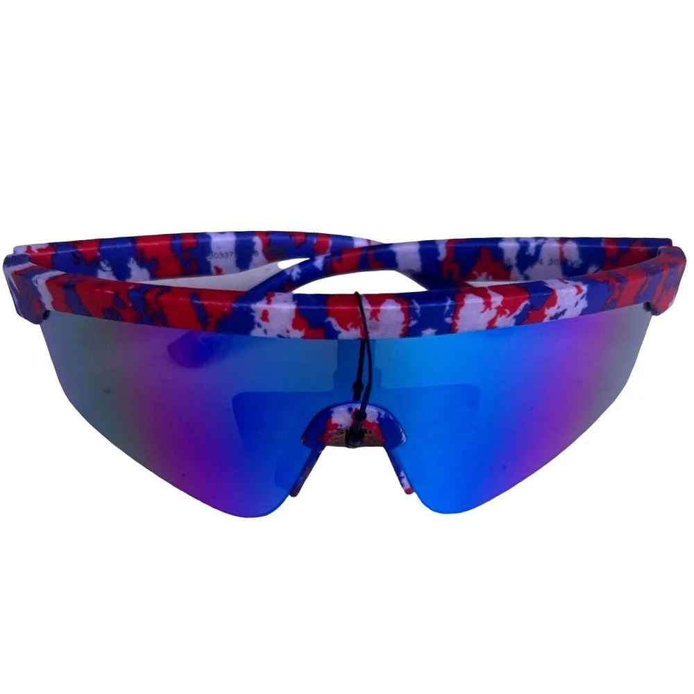 Panama Jack x Foster Grant Surf Sunglasses Unisex Blue Mirror Red White Blue NWT